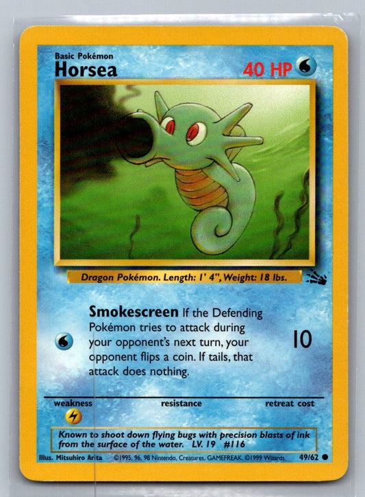 Horsea Unlimited Common 49/62 Fossil LP