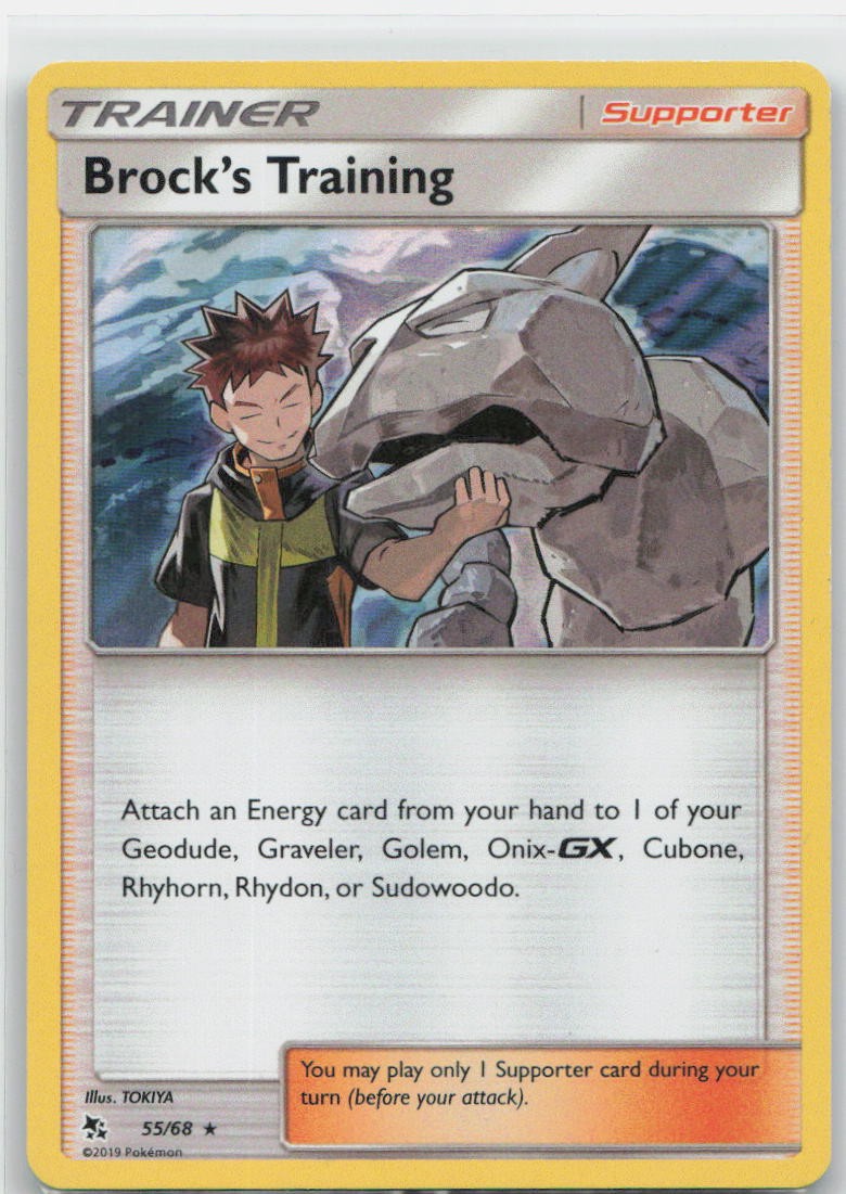 Brock's Training Holo Holo Rare 55/68 Hidden Fates NM