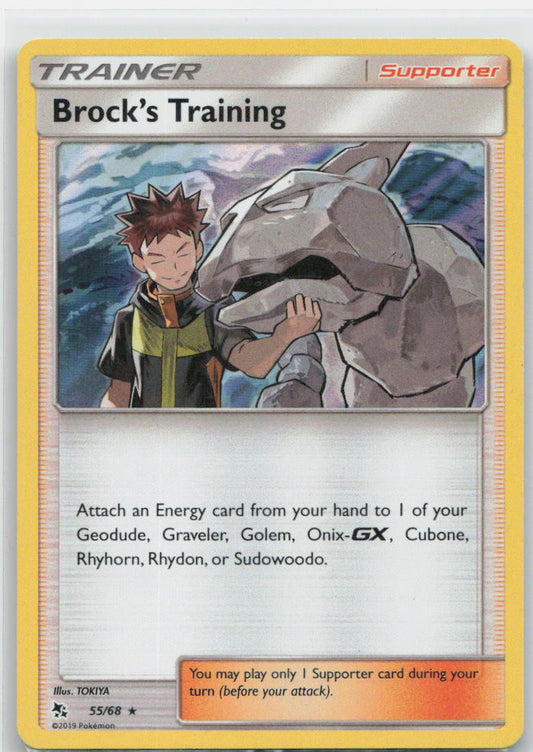 Brock's Training Holo Holo Rare 55/68 Hidden Fates NM