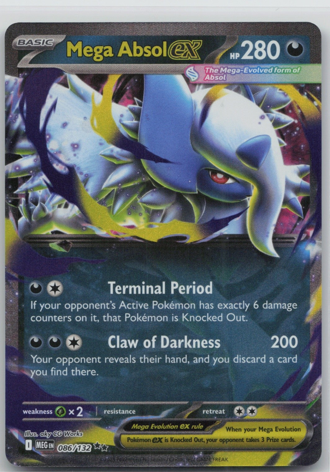 Mega Absol ex - Holo Double Rare 086/132 ME01: Mega Evolution NM