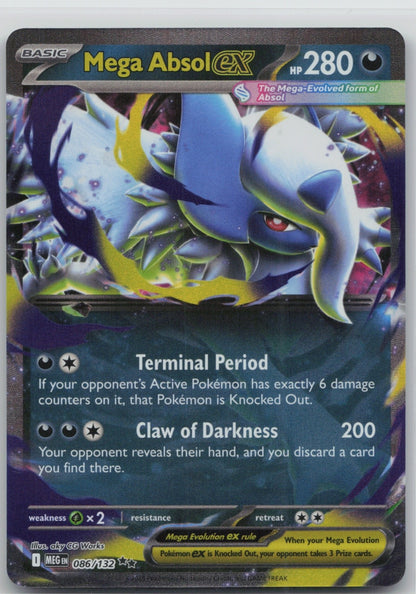 Mega Absol ex - Holo Double Rare 086/132 ME01: Mega Evolution NM