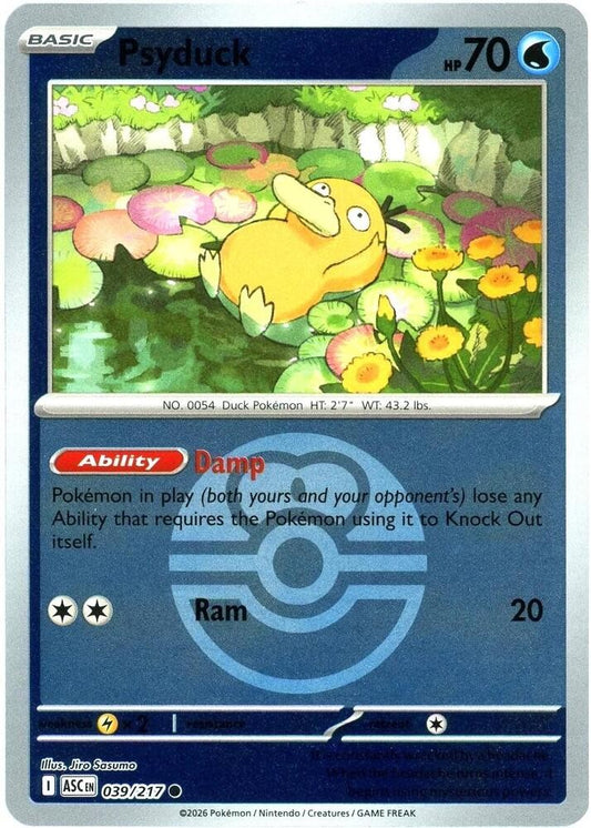 Psyduck - (Love Ball) Reverse Holo Common 039/217 ME: Ascended Heroes NM