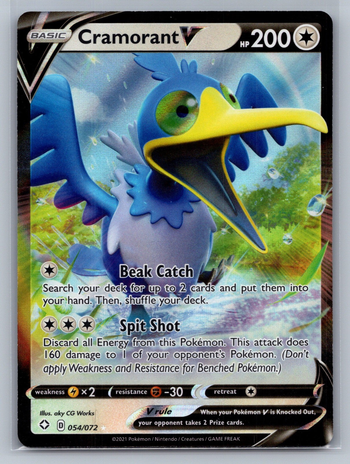 Cramorant V Holo Ultra Rare 054/072 Shining Fates NM
