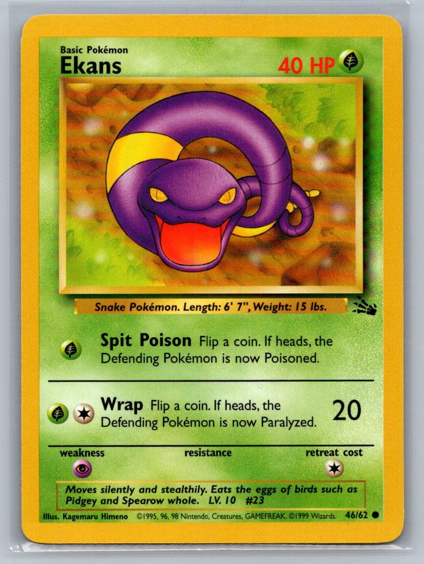 Ekans Unlimited Common 46/62 Fossil LP