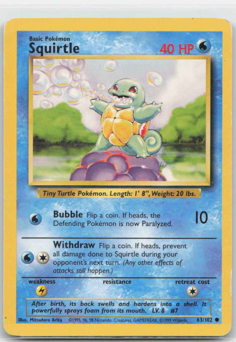 Squirtle Normal Common 063/102 Base Set MP