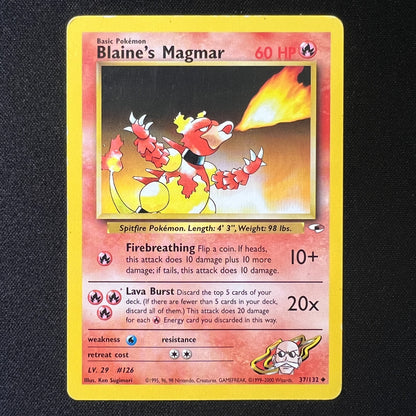 🔥 Blaine's Magmar 37/132 – Gym Heroes – Pokemon TCG Cards Vintage WOTC MP