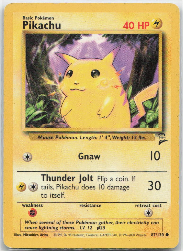 Pikachu Common 087/130 Base Set 2 MP