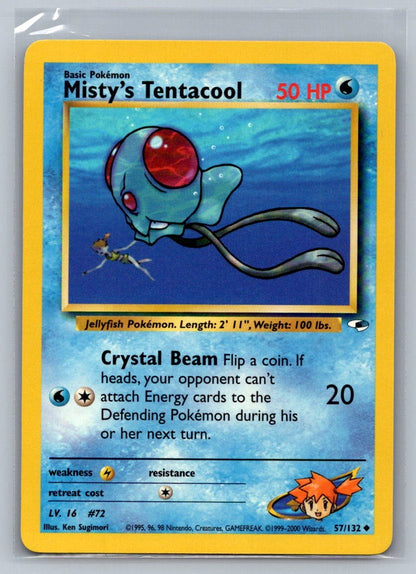 Misty's Tentacool (57) Unlimited Uncommon 057/132 Gym Heroes LP