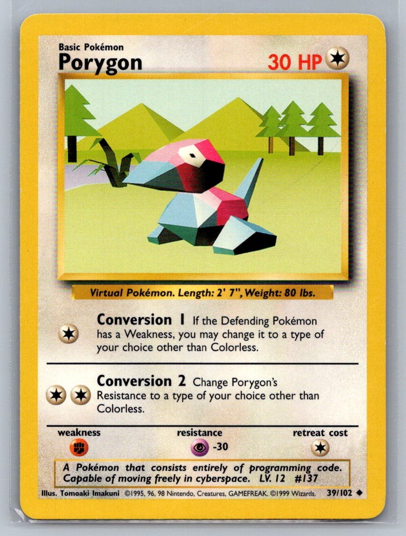 Porygon Uncommon 039/102 Base Set LP