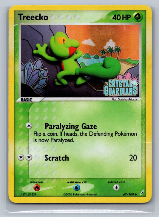 Treecko Reverse Holo Common 67/100 Crystal Guardians LP