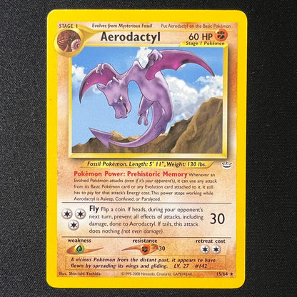 Aerodactyl - 15/64 Pokemon Neo Revelation – Unlimited Rare Card Vintage WOTC –LP