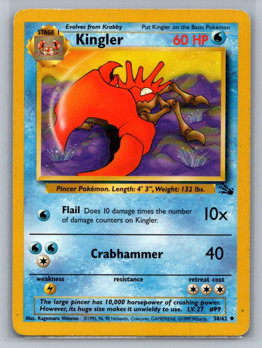 Kingler Unlimited Uncommon 38/62 Fossil LP