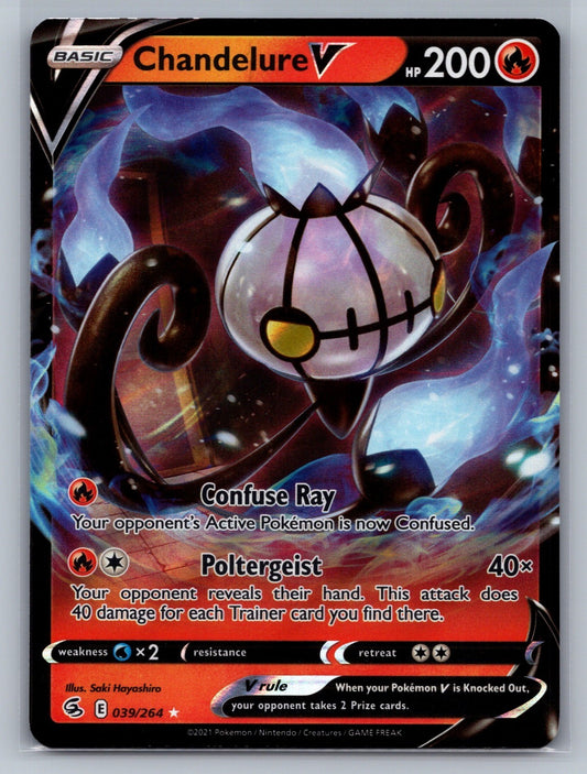 Chandelure V Holo Ultra Rare 039/264 SWSH08: Fusion Strike NM