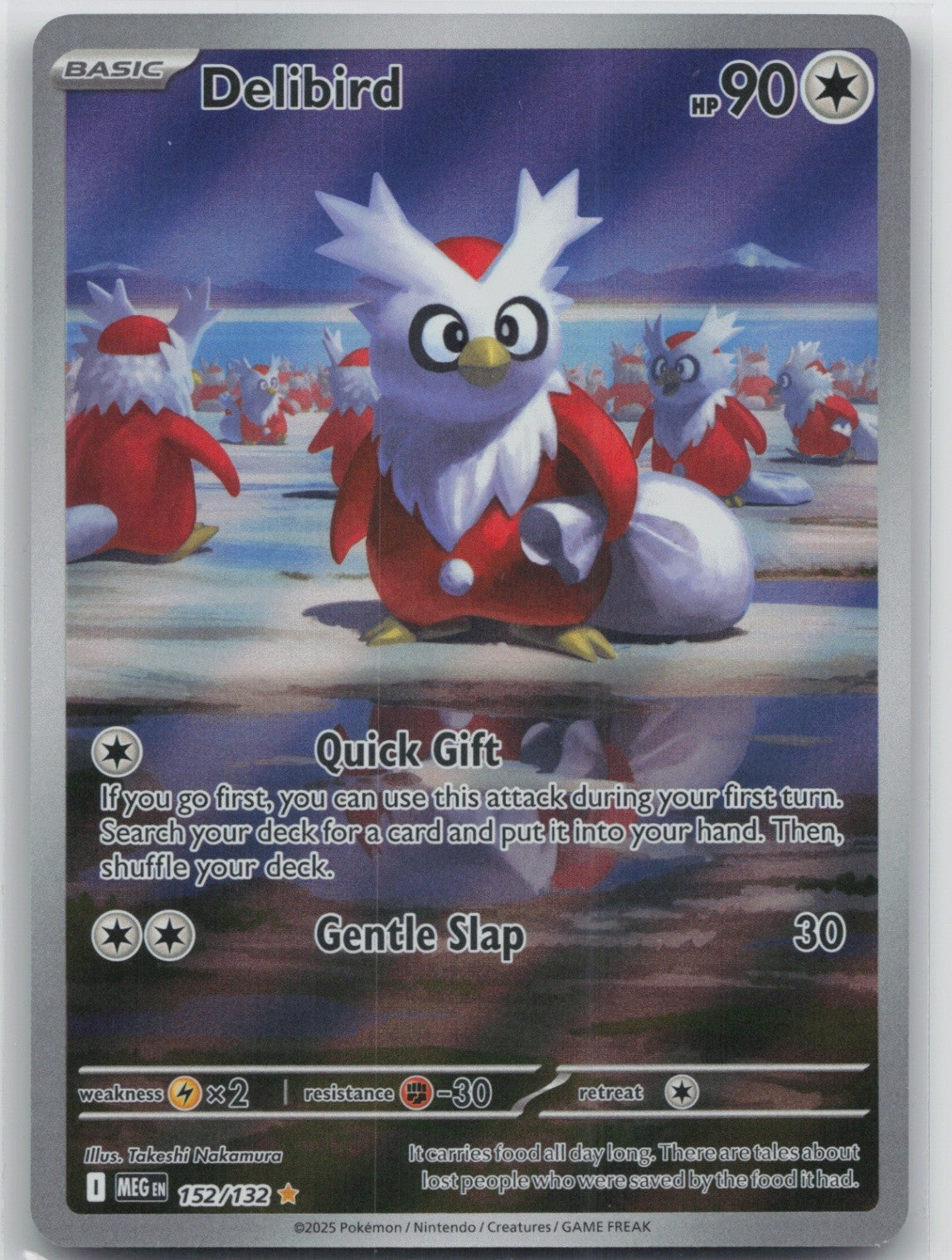 Delibird - Holo Illustration Rare 152/132 ME01: Mega Evolution NM