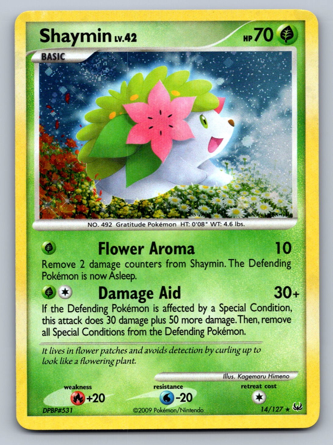 Shaymin (14) Holo Rare 14/127 Platinum NM