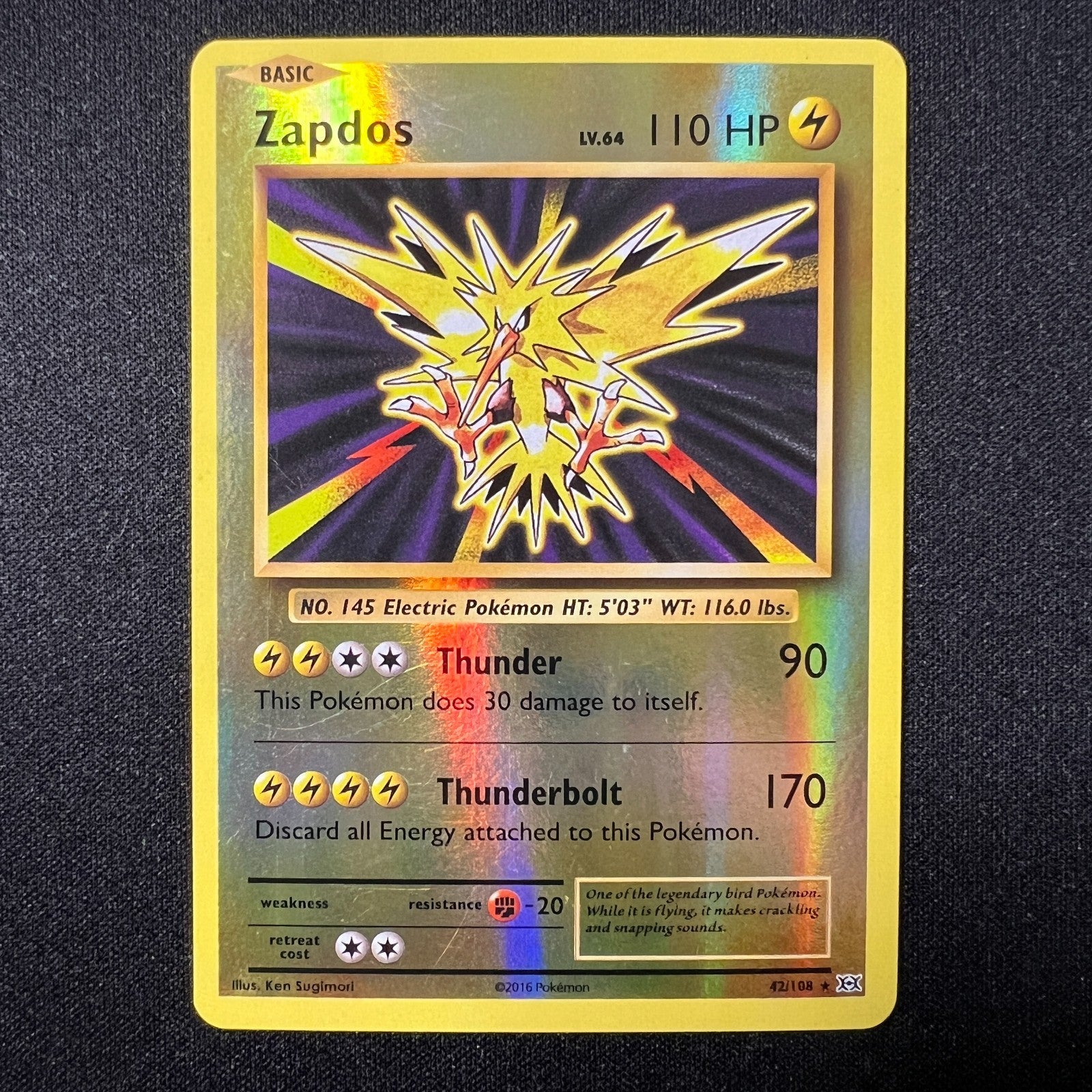 ⚡️ Zapdos 42/108 XY Evolutions Reverse Holo Foil Rare – Pokemon Cards TCG – LP