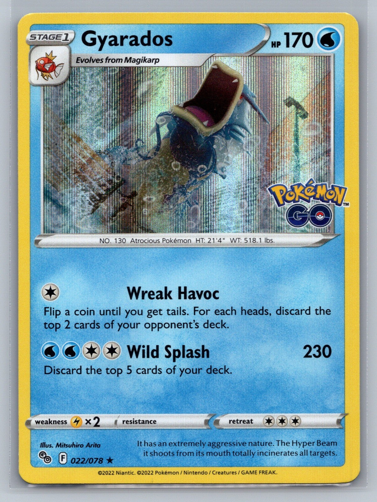 Gyarados Holo Rare 022/078 Pokemon GO NM