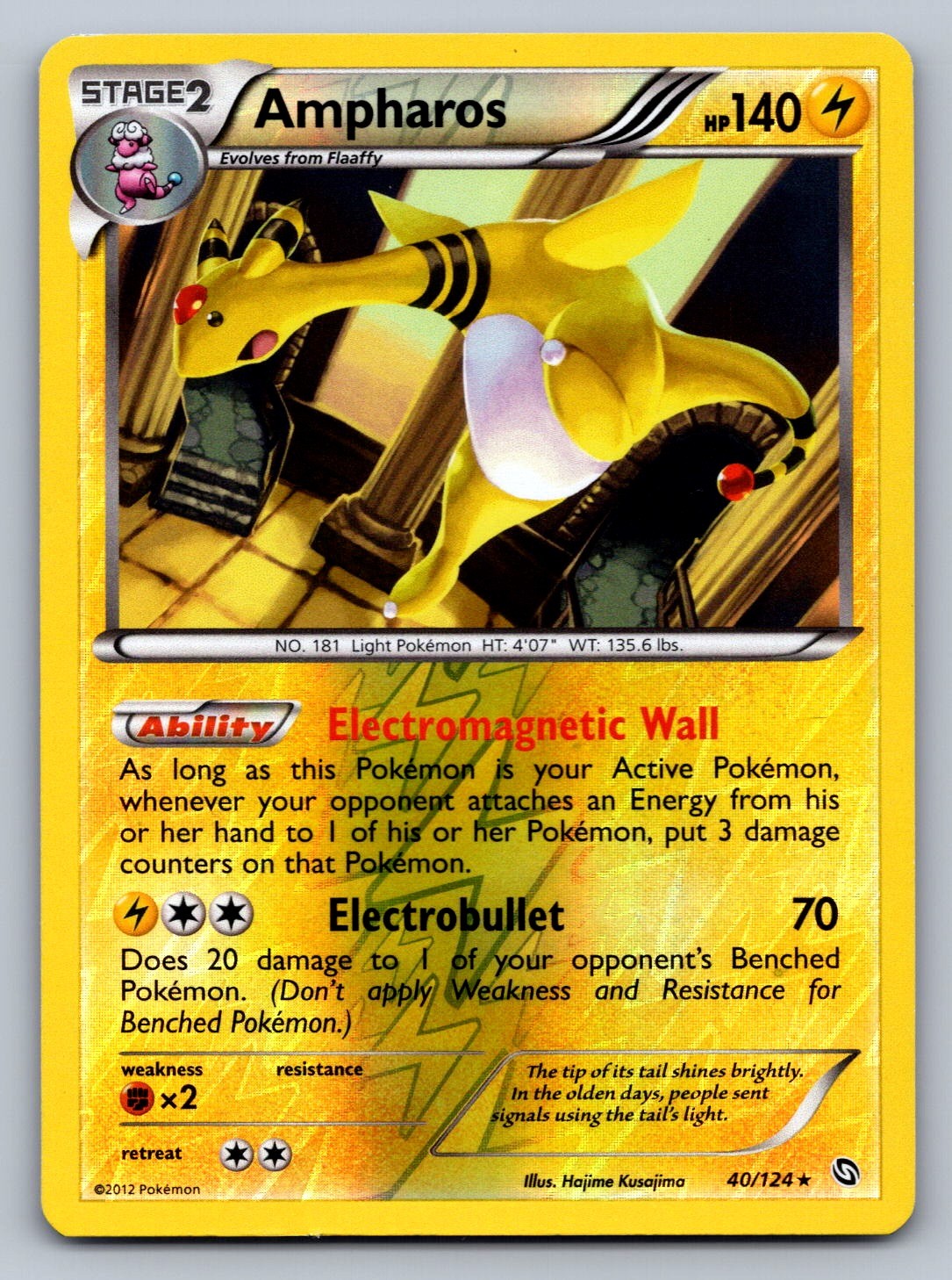 Ampharos Reverse Holo Holo Rare 40/124 Dragons Exalted NM