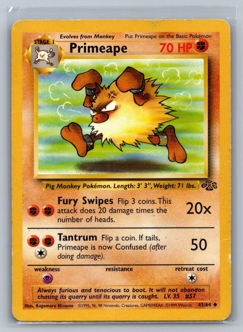 Primeape Unlimited Uncommon 43/64 Jungle LP