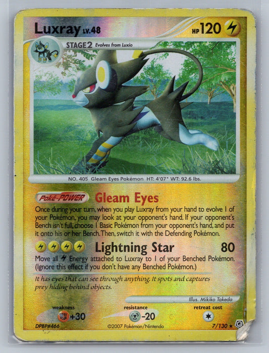 Luxray Reverse Holo Holo Rare 7/130 Diamond and Pearl HP