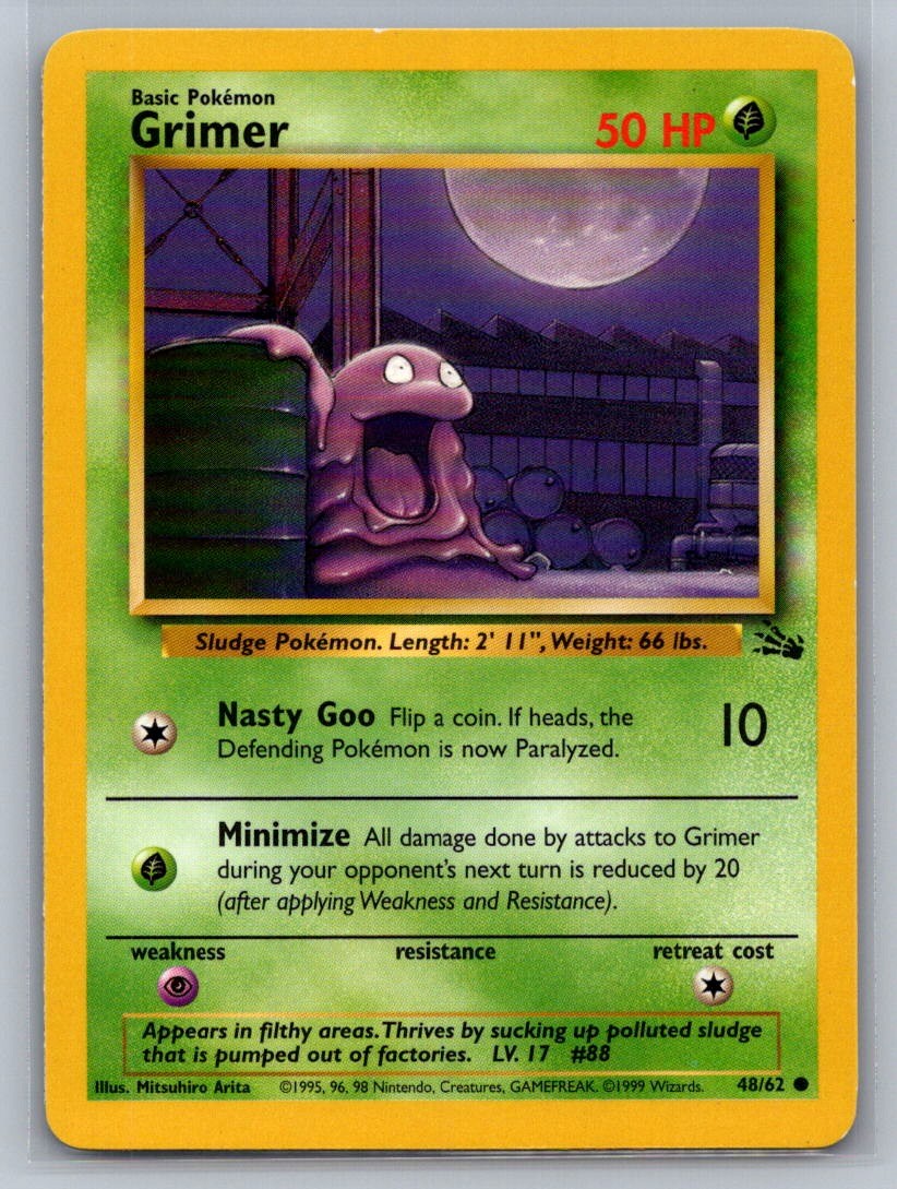Grimer Unlimited Common 48/62 Fossil LP