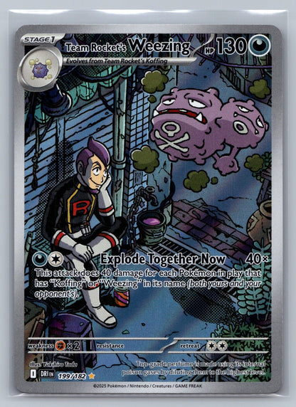 Team Rocket's Weezing Holo Illustration Rare 199/182 SV10: Destined Rivals NM