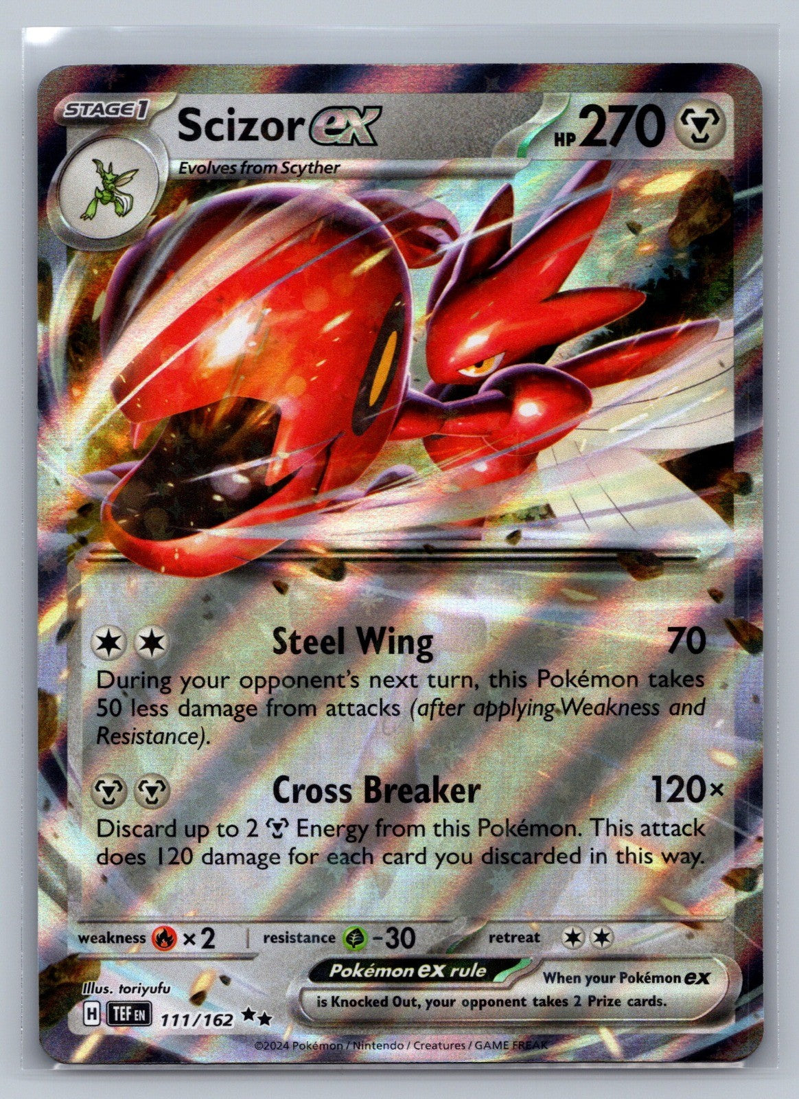 Scizor ex Holo Double Rare 111/162 SV05: Temporal Forces NM