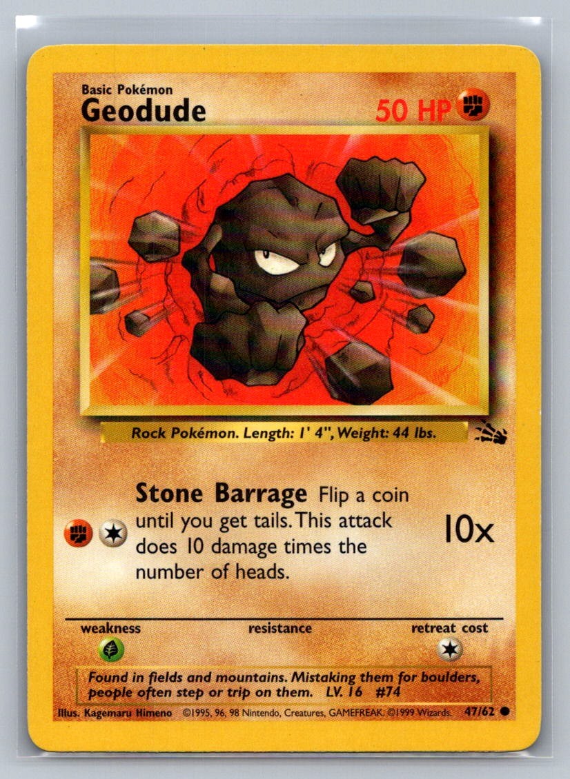 Geodude Unlimited Common 47/62 Fossil LP