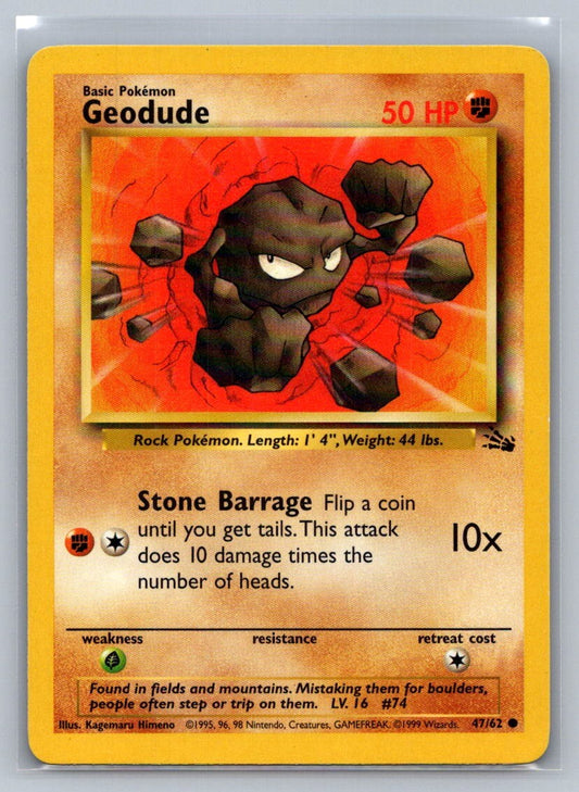 Geodude Unlimited Common 47/62 Fossil LP