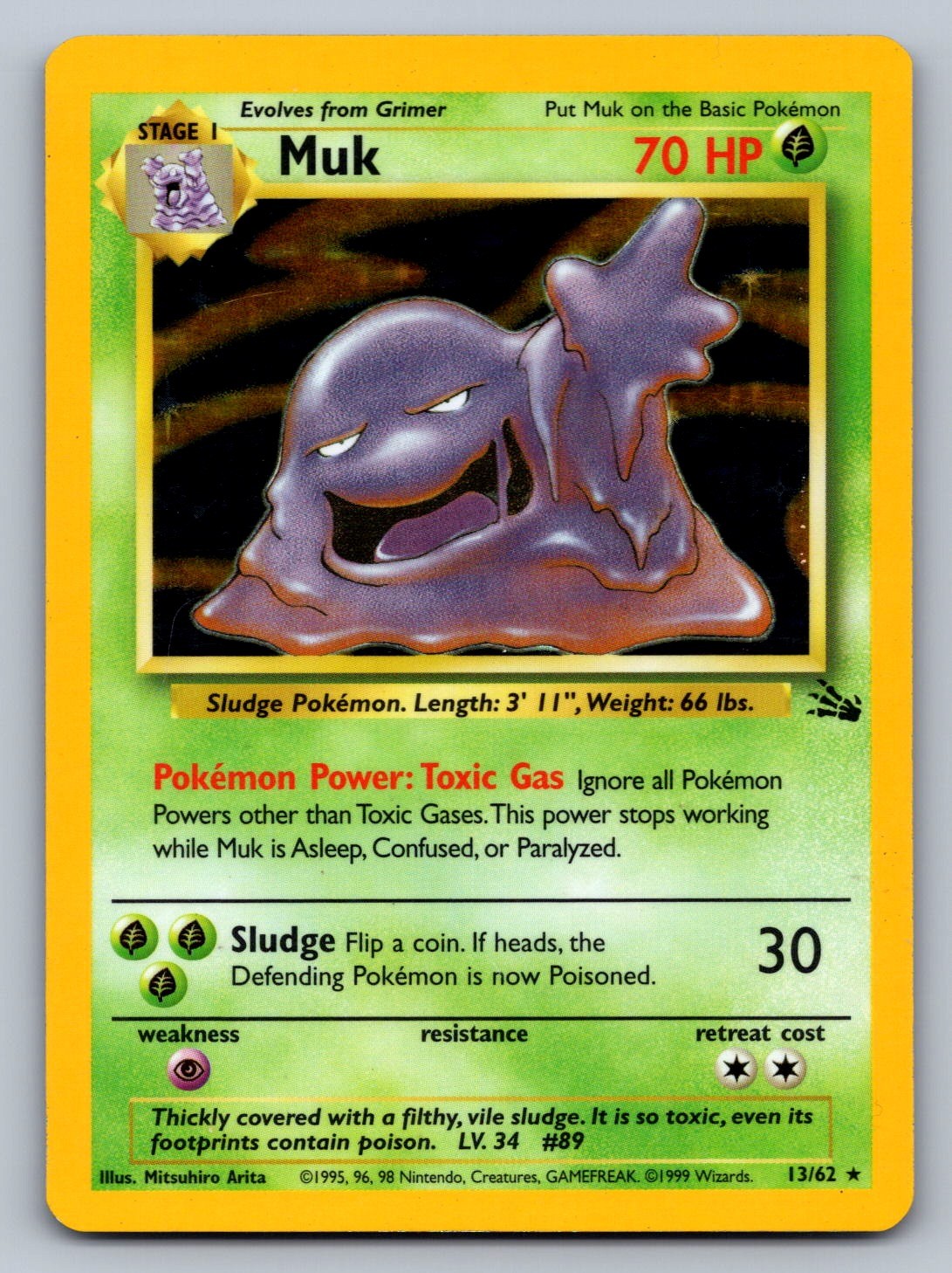 Muk (13) 13/62 Grass Unlimited Holo Fossil LP