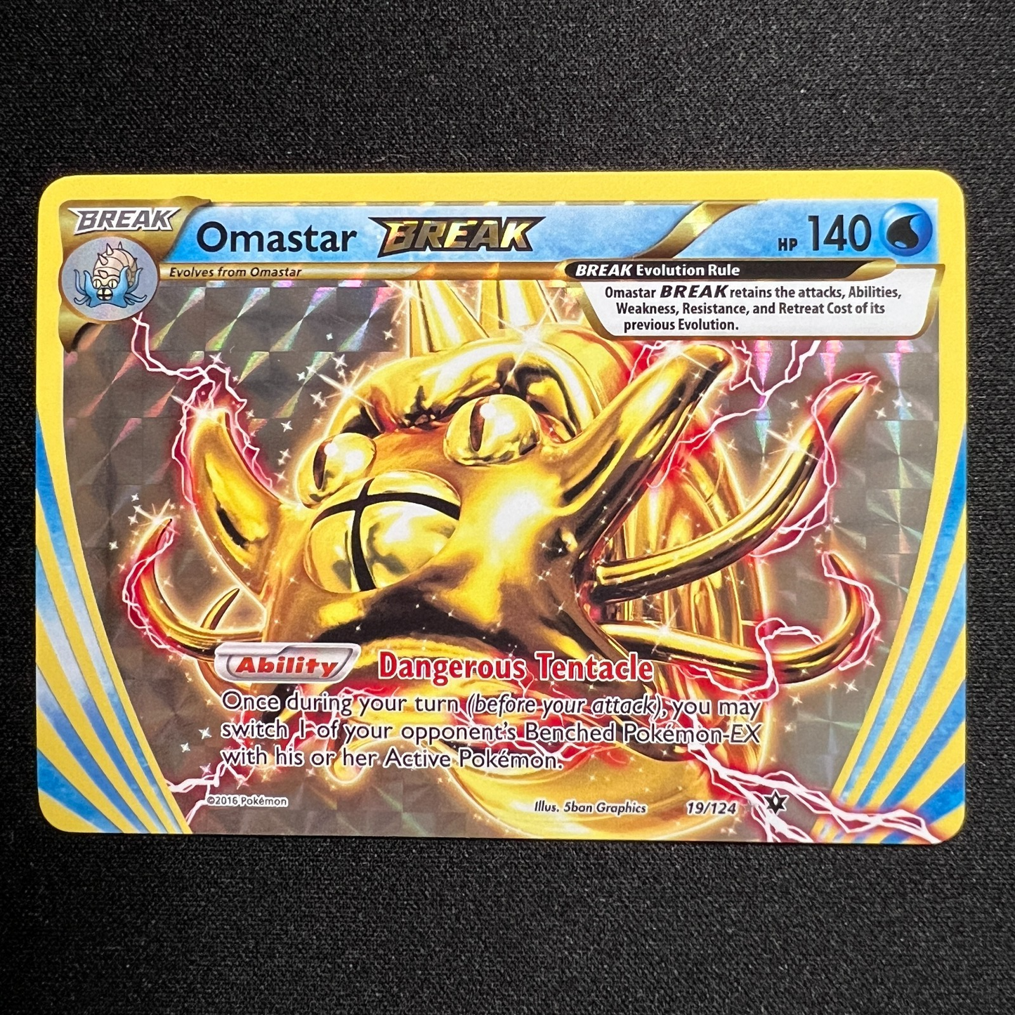 Omastar BREAK 19/124 Fates Collide Ultra Rare Pokemon Card LP+