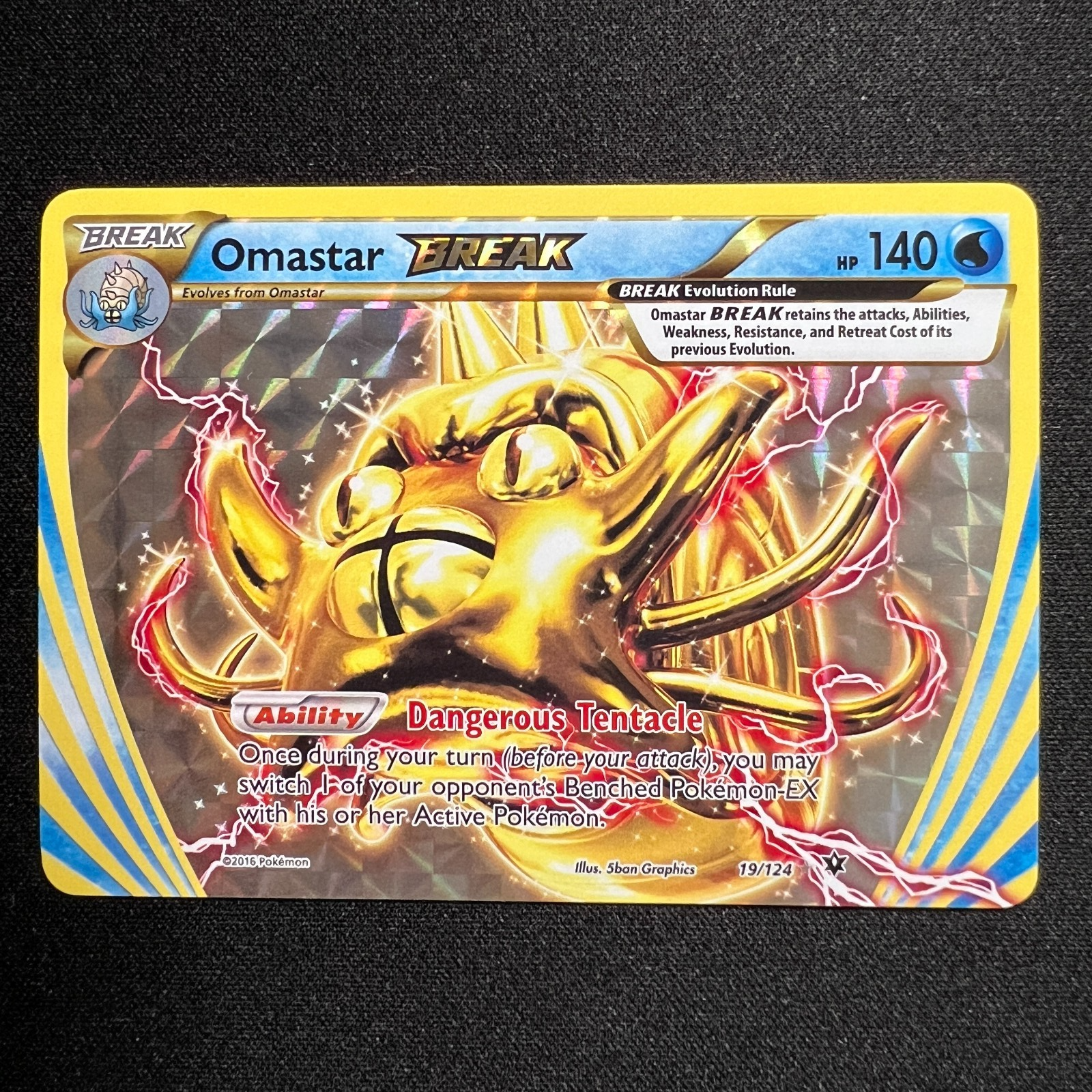 Omastar BREAK 19/124 Fates Collide Ultra Rare Pokemon Card LP+