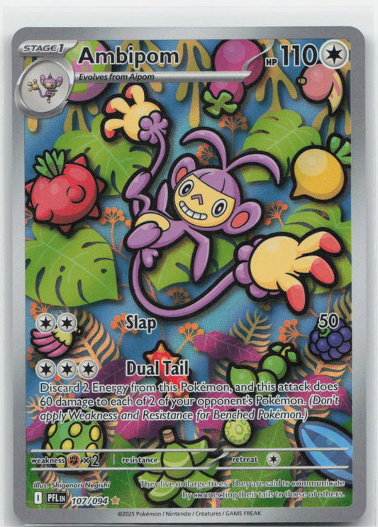 Ambipom - Holo Illustration Rare 107/094 ME02: Phantasmal Flames NM
