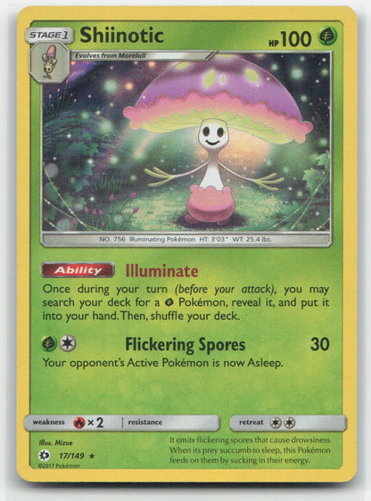 Shiinotic Holo Holo Rare 17/149 SM Base Set NM