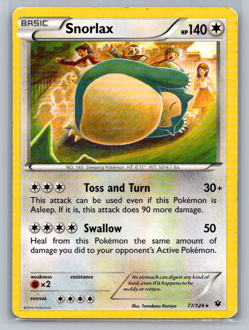 Snorlax Rare 77/124 XY - Fates Collide LP