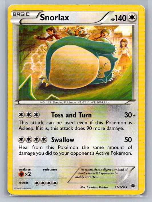 Snorlax Rare 77/124 XY - Fates Collide LP