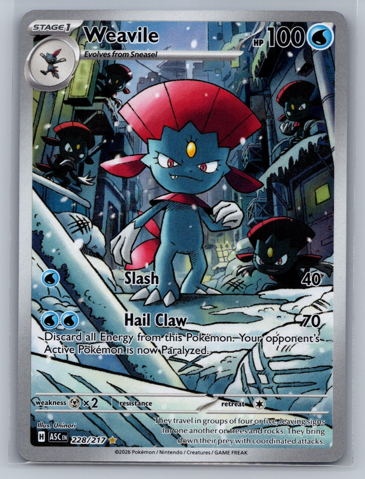 Weavile Holo Illustration Rare 228/217 ME: Ascended Heroes NM