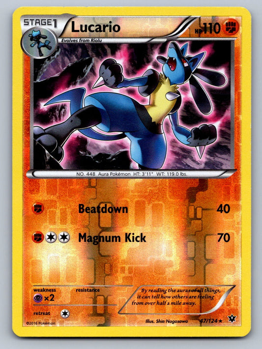 Lucario (47) 47/124 Fighting Reverse Holo XY - Fates Collide NM