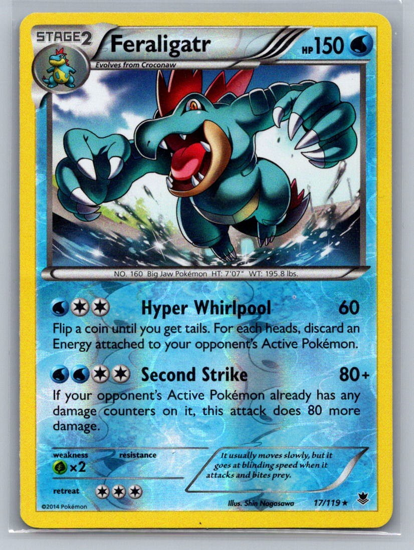 Feraligatr Reverse Holo Holo Rare 17/119 XY - Phantom Forces LP