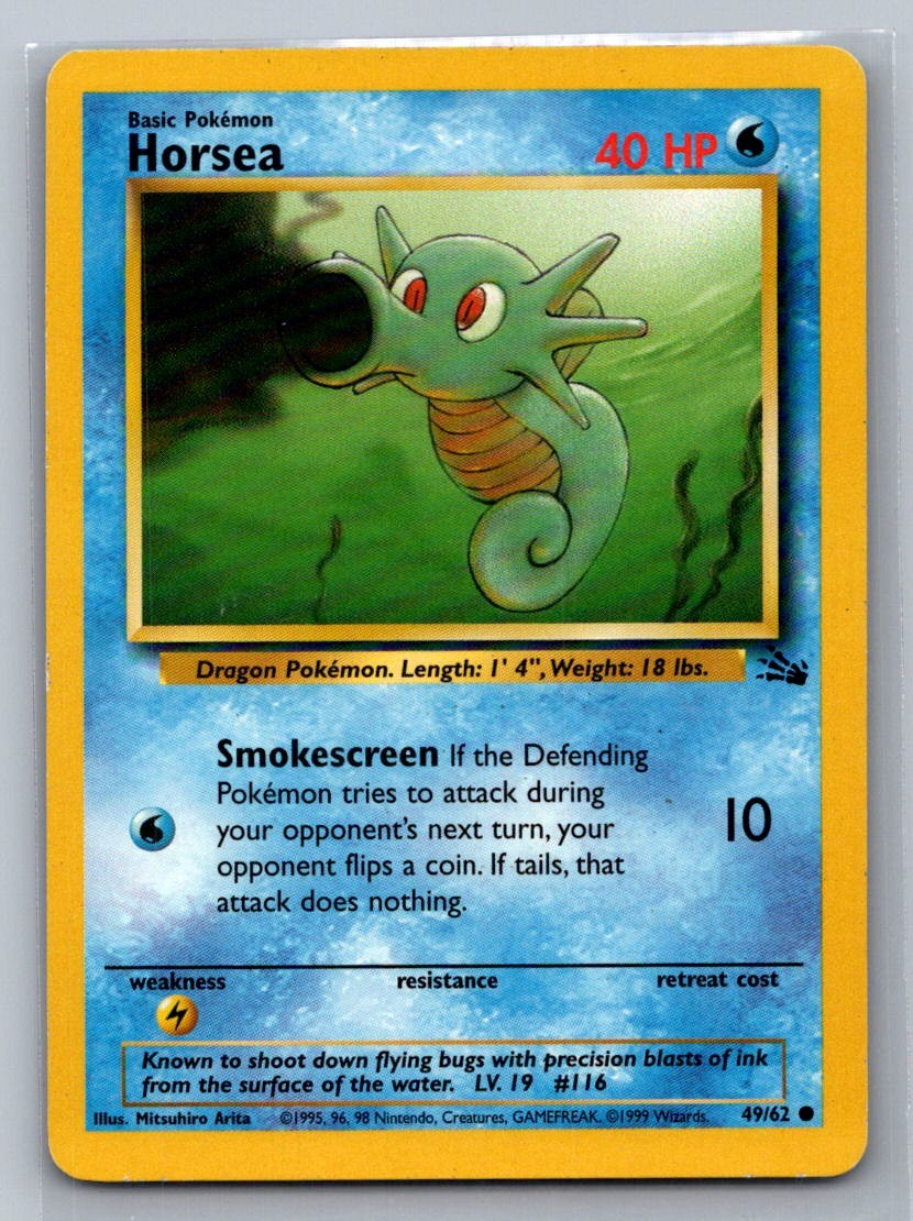 Horsea Unlimited Common 49/62 Fossil LP