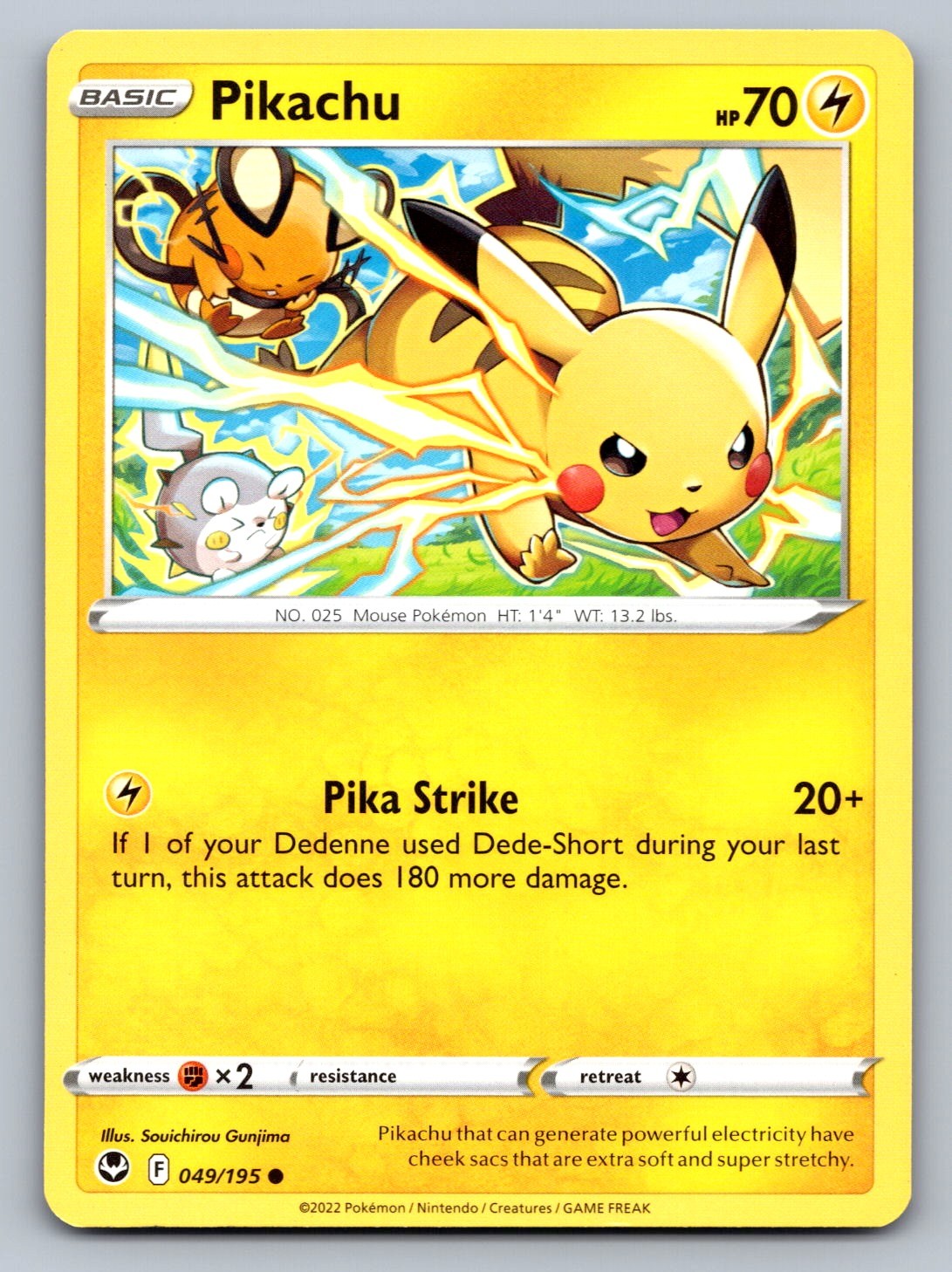 Pikachu Common 049/195 SWSH12: Silver Tempest NM