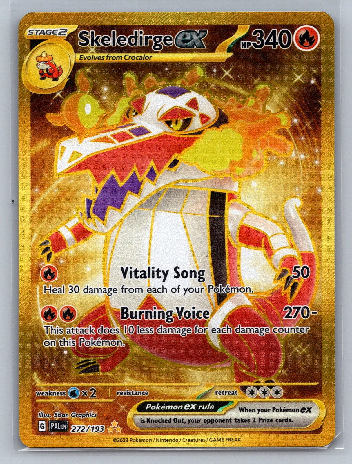 Skeledirge ex Holo Hyper Rare 272/193 SV02: Paldea Evolved NM