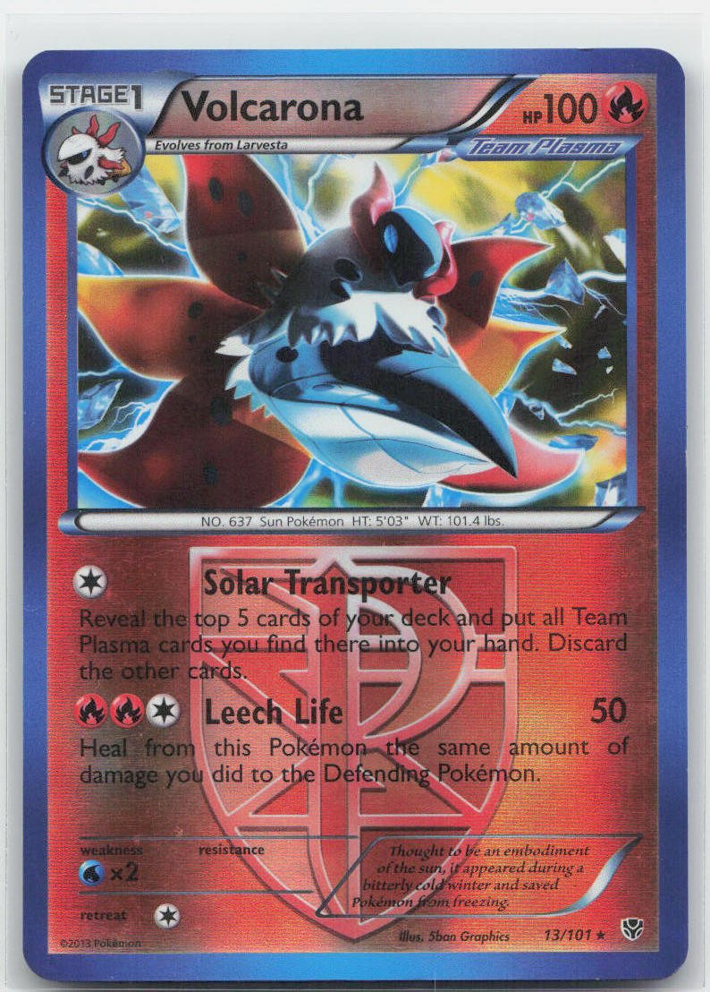 Volcarona (Team Plasma) Reverse Holo Rare 13/101 Plasma Blast NM