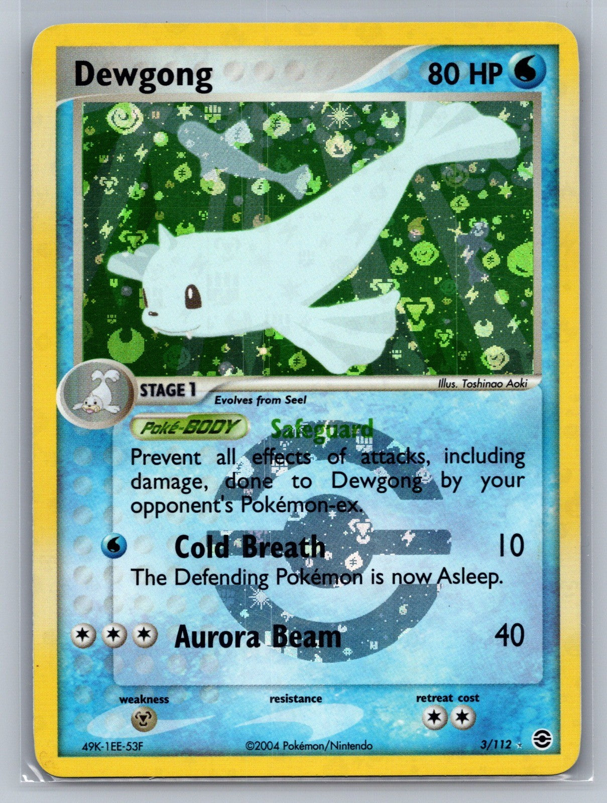 Dewgong Reverse Holo Holo Rare 3/112 FireRed & LeafGreen NM