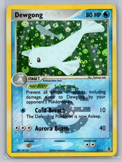 Dewgong Reverse Holo Holo Rare 3/112 FireRed & LeafGreen NM