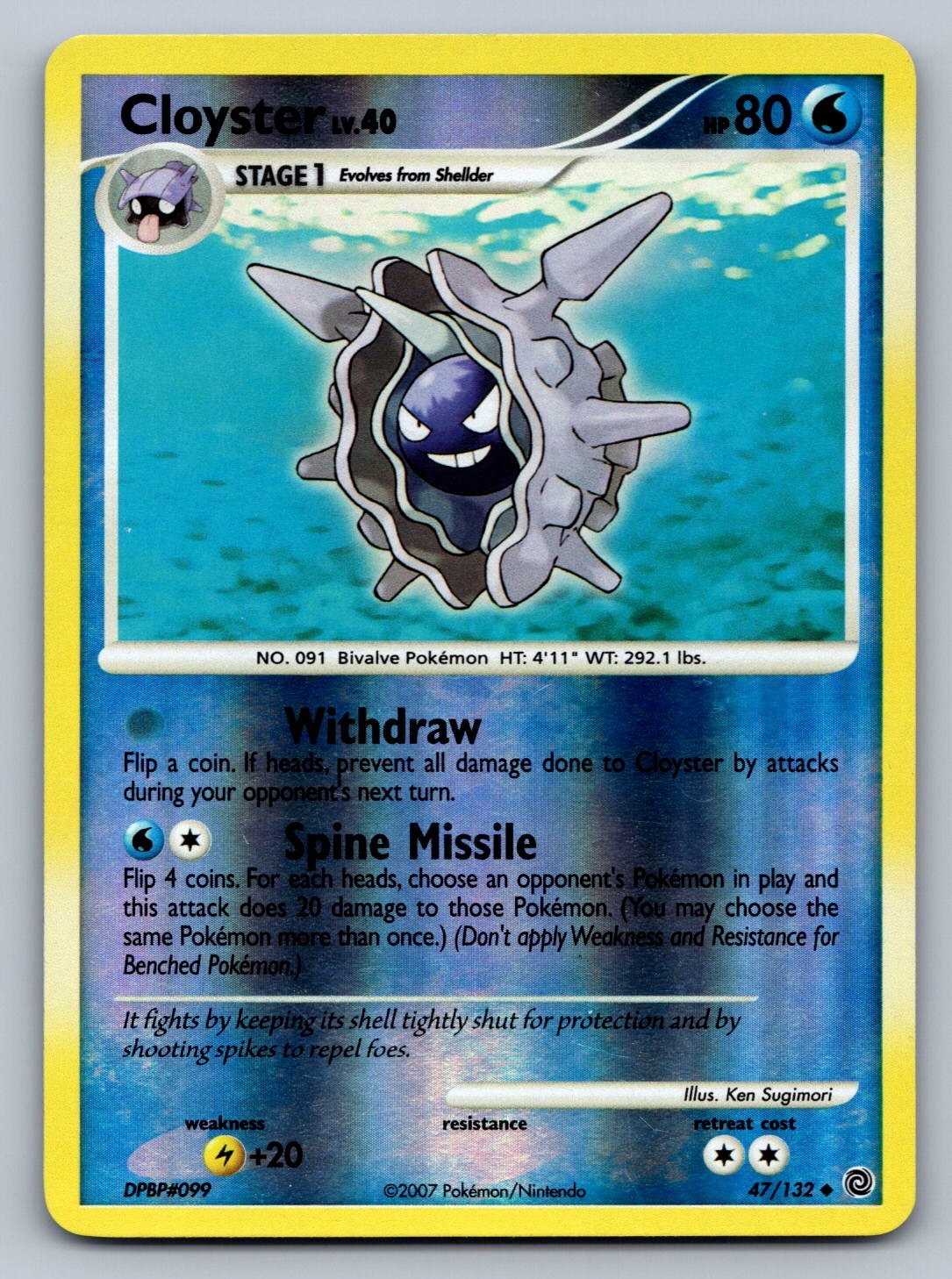 Cloyster 47/132 Water Reverse Holo Secret Wonders NM