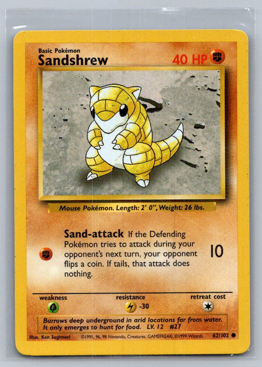 Sandshrew Common 062/102 Base Set LP
