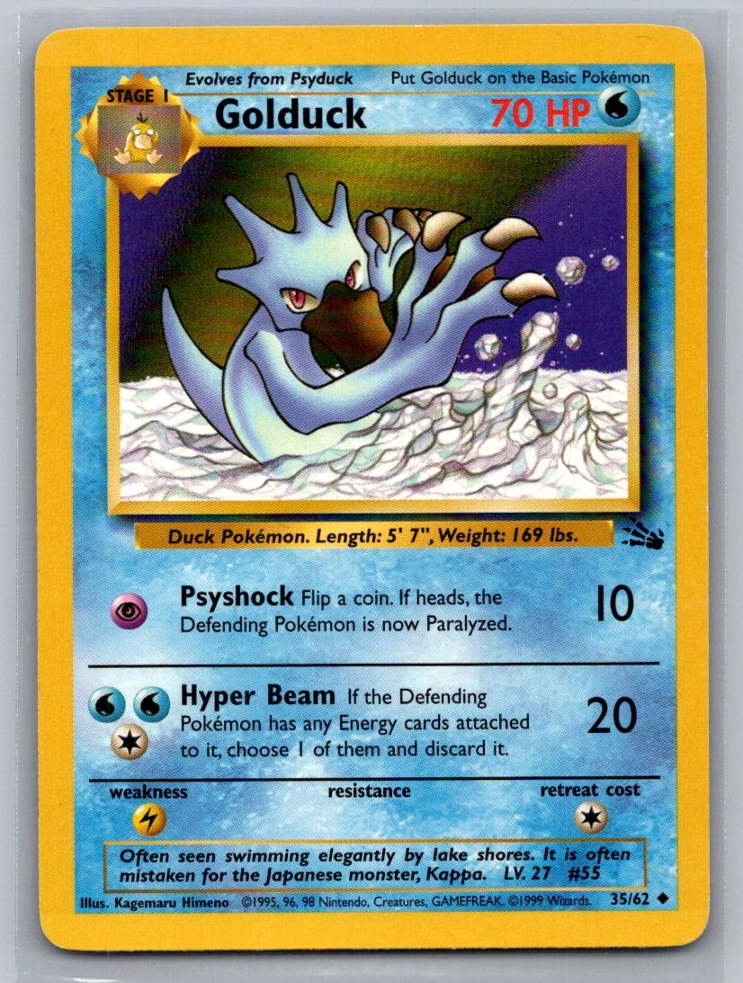 Golduck Unlimited Uncommon 35/62 Fossil LP