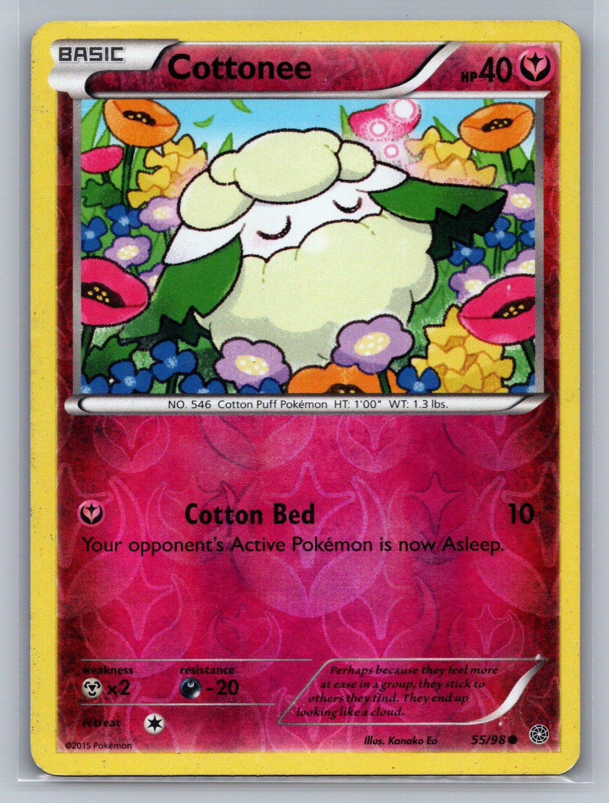 Cottonee Reverse Holo Common 55/98 XY - Ancient Origins MP