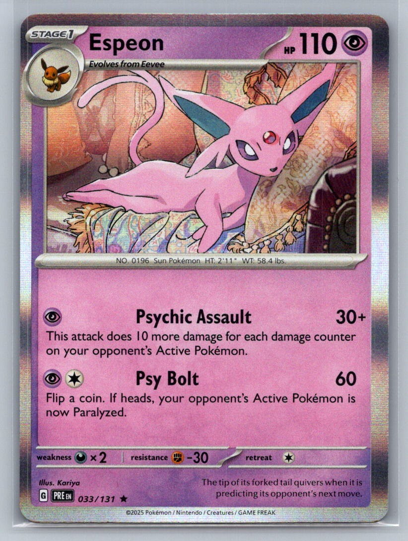 Espeon Holo Rare 033/131 SV: Prismatic Evolutions NM